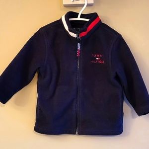 Tommy Hilfiger navy zip up fleece sweater